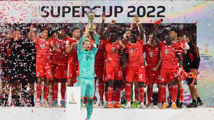 Der FC Bayern gewinnt den DFL-Supercup 2022 gegen RB Leipzig.